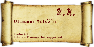 Ullmann Milán névjegykártya